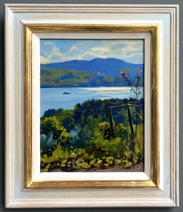 Evening light, a vegetable garden above the Lake of Zurich