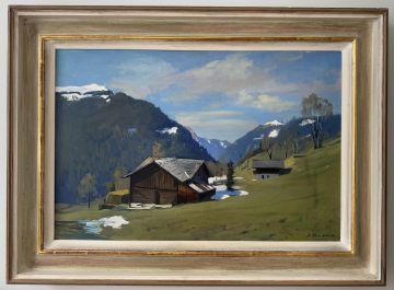 Snow melting in the Grindelwald Valley, the arrival of Spring