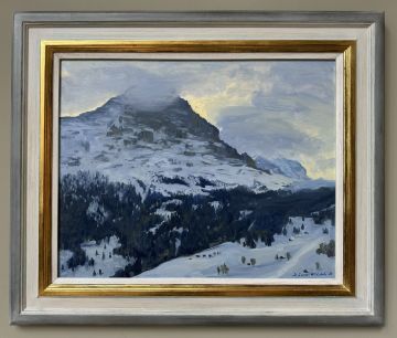 Storm clouds gathering above the Eiger, January snow